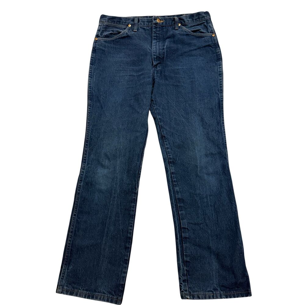 Wrangler 936DEN Men's Jeans 36x31 Cowboy Cut‎ Slim Fit Rigid Straight Leg Blue